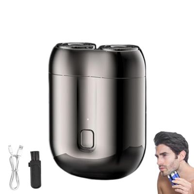 2025 New Upgrade Pocket Shaver USB Mini Shavers for Men, Rechargeable Electric Mini Portable Razor, Pocket Size Wet and Dry Electric Razor (Gray)