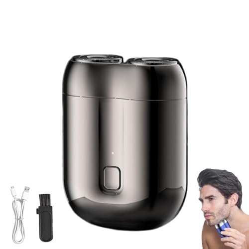 2025 New Upgrade Pocket Shaver USB Mini Shavers for Men, Rechargeable Electric Mini Portable Razor, Pocket Size Wet and Dry Electric Razor (Gray)
