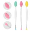 3 Pcs Lip Scrub Brush - Dual-Ended Silicone Lip Exfoliator & Applicator Tool for Soft Lips, 3-in-1 Silicone Lip Scrub Tool, Lips Mask Applicator, Gentle Exfoliation & Precise Application view 1