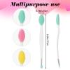 3 Pcs Lip Scrub Brush - Dual-Ended Silicone Lip Exfoliator & Applicator Tool for Soft Lips, 3-in-1 Silicone Lip Scrub Tool, Lips Mask Applicator, Gentle Exfoliation & Precise Application view 2