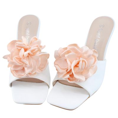 Bethynas Fabric Rose Flower Shoes Clips Lady Elegant High Heel Sandals Removable Floral Shoes Buckle Clips Charm Diy Shoes Decoration for Women (Peach Pink)