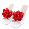 Bethynas Fabric Rose Flower Shoes Clips Lady Elegant High Heel Sandals Removable Floral Shoes Buckle Clips Charm Diy Shoes Decoration for Women (Red) view 1