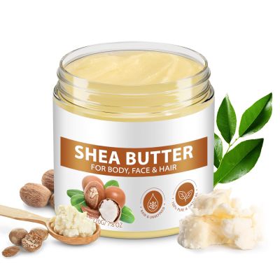 Alstaky Shea Butter Raw Organic, 100% Pure & Natural Shea Butter Balm, Enriched with vitamins A, E & F, Deep Hydration for Body, Face & Hair - 7.8 oz