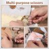 3.9 Stainless Steel Beauty Scissor, Multi-Purpose Eyebrow Scissors, Small Scissors Beauty for Women Men, Precision Grooming Mini Eyebrow Scissor for Hair, Eyebrows, Beards, Nose with PU Sheath view 2