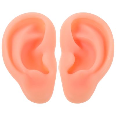 Cabilock 1 Pair Silicone Ear Model Flexible Model Fake Ear Mold Piercing Practice Realistic Fake Body Parts for Jewelry Earring Display and Training