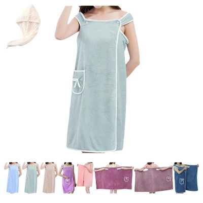 Plus Size Bath Skirt & Shower Cap Set, Plus Size Women's Wearable Shower Skirt, Towel Wrap for Women's Wearable Fits All, Water Absorption, Quick Drying Beauty, Easy to Put On (B,Large Size)