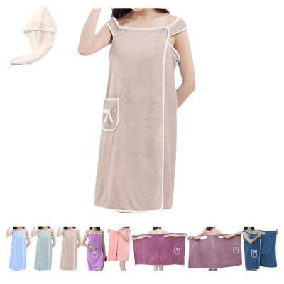 Plus Size Bath Skirt & Shower Cap Set, Plus Size Women's Wearable Shower Skirt, Towel Wrap for Women's Wearable Fits All, Water Absorption, Quick Drying Beauty, Easy to Put On (A,Large Size)