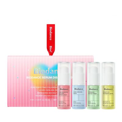 BIODANCE Serum Discovery Set: 4 Mini Serums Set, Korean Skin Care with Collagen Peptide, Ceramide Panthenol, Sea Kelp, Vitamin C Niacinamide, Gifts for women, Skin Care Set