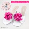 Bethynas Fabric Rose Flower Shoes Clips Lady Elegant High Heel Sandals Removable Floral Buckle Clips Charm Diy Shoes Decoration for Women (Deep Pink) view 3