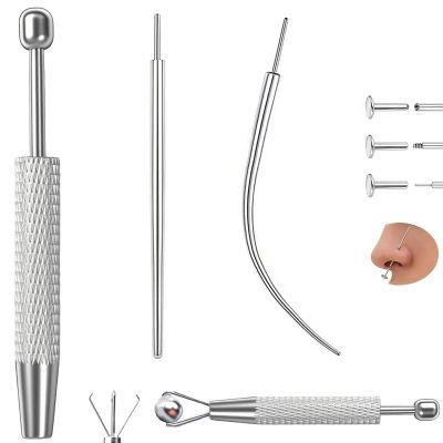 SLVIEKAE 12G 14G 16G 18G 20G Piercing Taper with Piercing Taper Ball Grabber Tool for Ear Nose Lip Changing Jewelry (20G Piercing Tapers + Ball Grabber Tool)