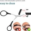 Eyebrow Scissors with Comb - 2025 New Stainless Steel Trimmer for Men & Women - Non-Slip Finger Grips, Precise Brow Shaping (Pink)(Black) view 4