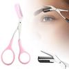 Eyebrow Scissors with Comb - 2025 New Stainless Steel Trimmer for Men & Women - Non-Slip Finger Grips, Precise Brow Shaping (Pink)(Pink) view 1