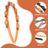 2 PCS Headband with Clips, Bangs Hairstyle Butterfly Clip Headband, Professional Weave Bangs Clip, Double Layer Toothed Hairband Braid Tool for Women Girls Hair Styling Accessories (Black & Brown) view 4