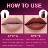 2Pcs 2 in 1 Matte Red Brown Lip Liner and Lipstick Combo Set for Women,Lipstick Stain Lip Liner for Daily & Party Long Lasting Waterproof Smudge Proof 24 Hour Full Coverage Vegan Lip Makeup Kit view 3