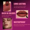 2Pcs 2 in 1 Matte Red Brown Lip Liner and Lipstick Combo Set for Women,Lipstick Stain Lip Liner for Daily & Party Long Lasting Waterproof Smudge Proof 24 Hour Full Coverage Vegan Lip Makeup Kit view 4