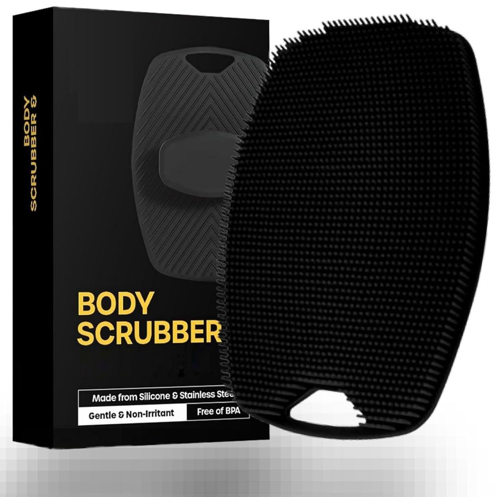 Silicone Body Scrubber Bath Brush,Scrubber for Nourishing Cleaning & Exfoliating Your Skin Lather Boosting Bristles with Ergonomic No-Slip Handle, Body Exfoliator for Men and Women (BBB)