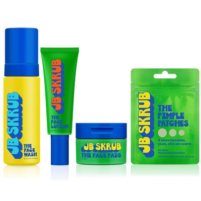 JB SKRUB The Face Kit  Pimple Patches, Pads, Wash & Lotion  Complete Skincare Set for Kids, Tweens & Teens
