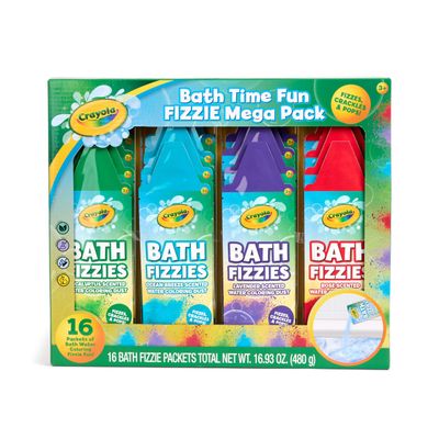 Crayola Bath Fizzies 16 Deluxe Pack, Refreshing Scented Colorful Bath Fizzers for Boys, Girls, & Tweens, 16 Total Fizzies in 4 Assorted Scents & Colors