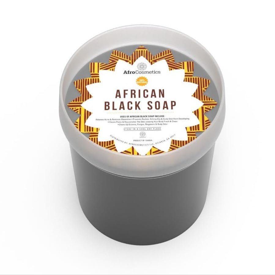 African Black Soap Paste, 16 OZ Jar Removes Acne Scars, Clear Skin From Blemishes,