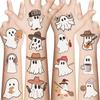 10sheets Ghost tattoo stickers Halloween Ghost Temporary Tattoos for Adult, Assorted Waterproof Ghost Temp Tattoo Sticker for Goody Bag Stuffers Prizes Party Favors (Cute Ghost) view 1