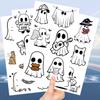 10sheets Ghost tattoo stickers Halloween Ghost Temporary Tattoos for Adult, Assorted Waterproof Ghost Temp Tattoo Sticker for Goody Bag Stuffers Prizes Party Favors (Cute Ghost) view 4