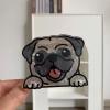 Novelty Pug Hair Clips,Acetate Claw Clips,Big Animal Hair Clips for Women,Dog Claw Clips for Girls of all Ages (pug) view 2