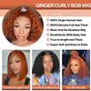 12 Inch Orange Ginger Curly Bob Wig 13x4 HD Lace Front Wigs Human Hair For Women Pre Plucked Wet and Wavy Short Bob Wigs 200% Density Deep Curly Human Hair Wig 350# view 3