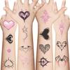 10 Sheets Y2k Aesthetic Temporary Tattoos Stickers for Girls Teens, Cool 2000s Cyber Trendn Temporary Tattoos Stickers Y2K Birthday Themed Party Supplies Decoration Collect(Y2K) view 1