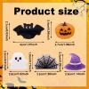 10pcs Mini Halloween Hair Claw Clips, Acrylic Mini Hair Clips with Bat Pumpkin Spider Web Ghost Witch Hat Shapes Funny Cute Halloween Accessories view 2