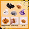 10pcs Mini Halloween Hair Claw Clips, Acrylic Mini Hair Clips with Bat Pumpkin Spider Web Ghost Witch Hat Shapes Funny Cute Halloween Accessories view 4