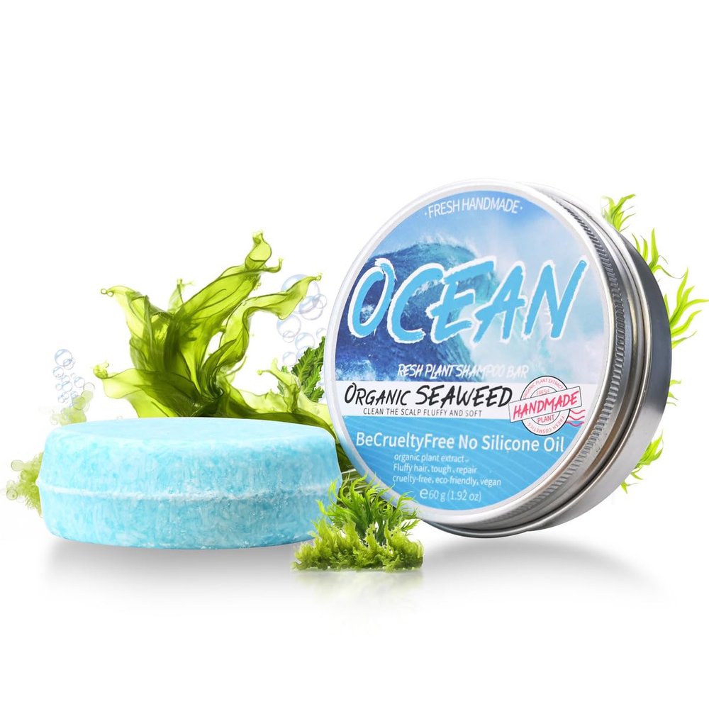 AKARY Seaweed Soap, Exfoliating Scrub Soap Bar Deep Cleaning Bath, Softens Cuticle Smooth Skin Removing Dirty Balance Water Oil for Body Face Washing