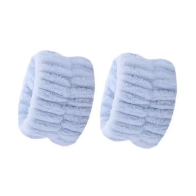 ADETSES Wrist Washing Belt Soft Cotton Towel Face Wash Absorbent and Moisture-Proof Hand Towel Wrist Wash with Coral Fleece Splash Proof(Blue1pair)