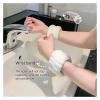ADETSES Wrist Washing Belt Soft Cotton Towel Face Wash Absorbent and Moisture-Proof Hand Towel Wrist Wash with Coral Fleece Splash Proof(Blue1pair) view 4