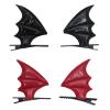 SOWAKA 2 Pair Bat Wings Hair Clips for Halloween Red Black Horror Devil Goth Ear Hairpins Hair Barrettes Accessories for Women Adults Cosplay Props Party Costume (Red and Black) view 1