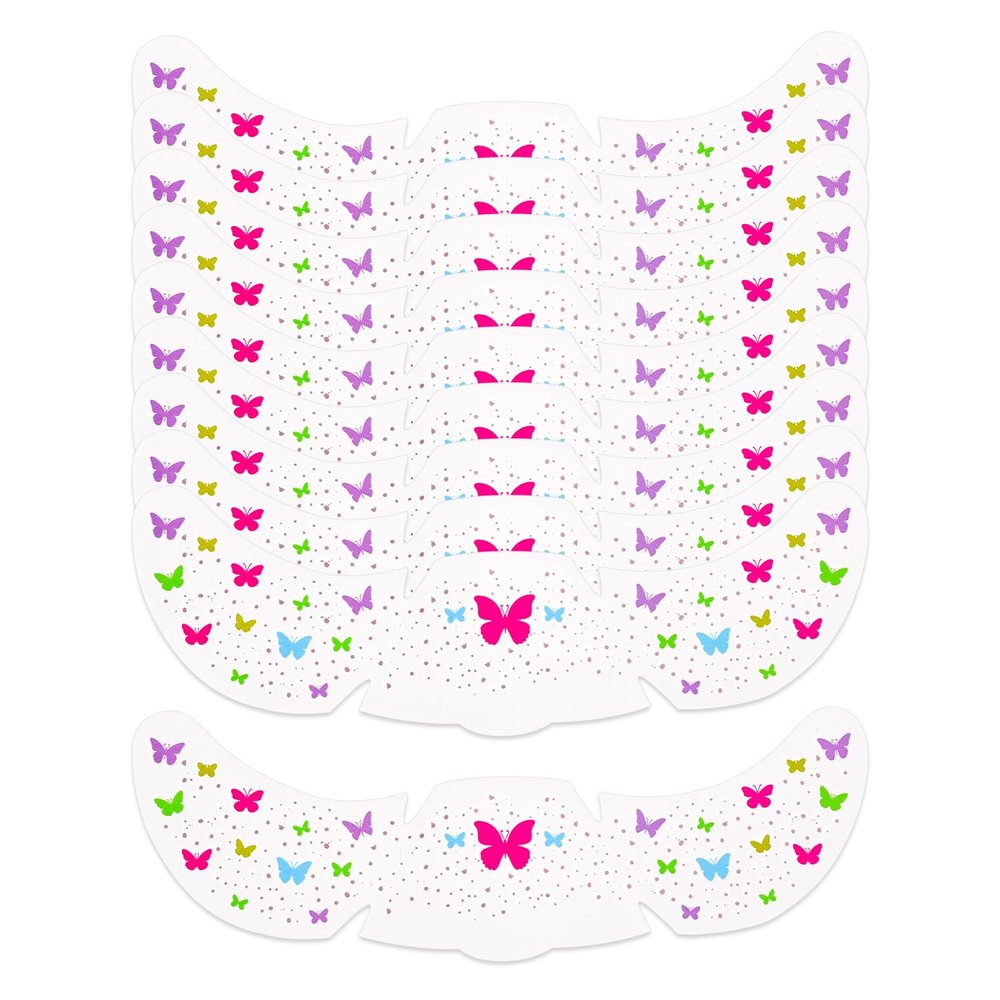 10pcs Pride Freckles Face Tattoos, Holographic Rainbow Butterfly Glitter Sparkle Temporary Stickers Waterproof Speckles Makeup Patches for Pride Parade Rave Festival Party Accessories