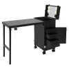 BANEBONE Professional Rolling Makeup Case with LED Mirror - 3-Drawer Cosmetic Organizer, 110lbs Capacity, Foldable Table for MUA On-The-Go (Black) view 1