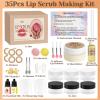 JUYRLE Sugar Lip Scrub Making Kit- 35Pcs Make Your Own Sugar Lip Scrub with Shea Butter, Almond Oil, Essential Oils, Moisturizing and Exfoliating Dry Lip, DIY Organic Lip Care Gifts For Women & Men view 2
