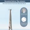 Trazzic Sandblasted Round Tip Nose Hair Trimmer for Men Women - Precision Facial Eyebrow Scissors, Hair Cutting Small Scissors, Eyelash, Mustache, Beard, Ear Trimming, 1-PACK view 3