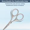 Trazzic Sandblasted Round Tip Nose Hair Trimmer for Men Women - Precision Facial Eyebrow Scissors, Hair Cutting Small Scissors, Eyelash, Mustache, Beard, Ear Trimming, 1-PACK view 4