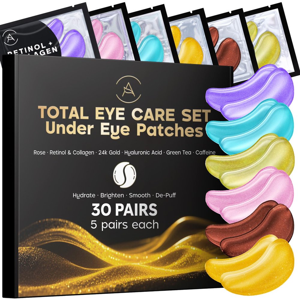 AURAE Variety Under Eye Patches (30 Pairs) - For Dark Circles & Puffiness - Eye Mask for Care