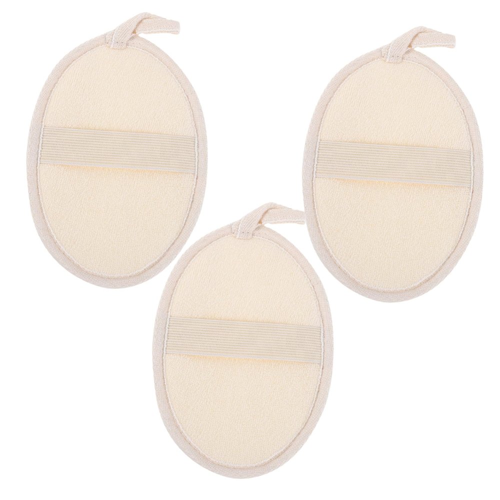 Didiseaon 3pcs Exfoliating Body Scrub Loofah Sponge Pads for Shower Bath Oval Ergonomic Design for Deep Cleansing and Smooth Skin Debris Removal and Circulation