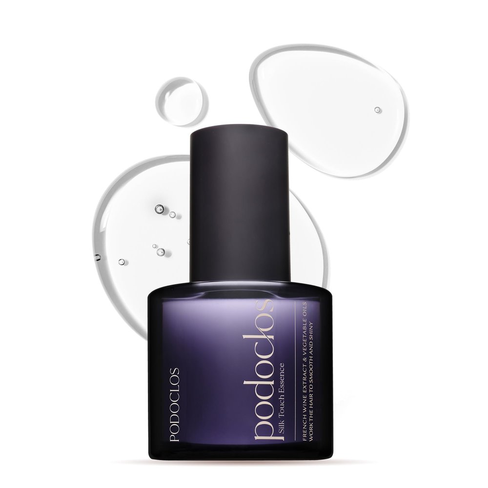 podoclos Silk Touch Essence | Lightweight Hair Oil Serum for Repair & Shine, Dermatologically Tested, with GREENOL Botanical Complex, Made in Korea | 2.87 fl oz