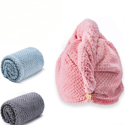 Briasket Microfiber Hair Towel, 3 Packs(Blue,Grey,Pink)