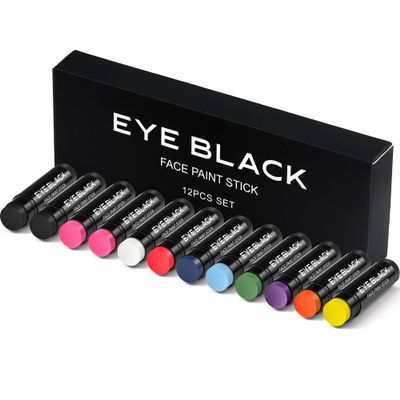 DALVGFN 12 PACK EYE BLACK STICK, Anti-Glare Eyeblack For Baseball Football Softball Lacrosse, Sweat-Proof Eye Black Grease Paint, Game Day Sports Fans Accessories, Smooth & Long Lasting