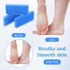 100 Pcs Disposable Pumice Stone for Feet Bulk Foot Scrubber Dead Skin Pedicure Scrubber Exfoliator Pumice Sponge for Feet Heel Cuticle Callus Remover Bath, Spa, 3.54 x 1.77 x 0.47 Inch(Blue) view 4