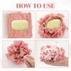 3 PCS Soap Bar Loofah,2 in 1 Bar Soap Loofah Pouch,Can Hold Soap,Effective Exfoliation,for Bathing (Khaki+ Beige+ Pink) view 3