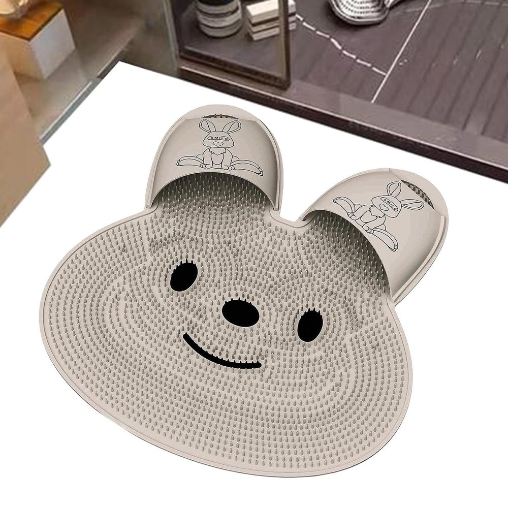 Silicone Foot Scrubber, Silicone Foot Washer for Shower, Bunny Callus Remover Feet Cleaner Brush, Suction Cup Massage Mat, Non Slip Pad for bathtub, bathroom, floor, cleaning, massage, shower
