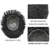 SINGA HAIR Afro Toupee for Black Men Human Hair Curly Full Poly Man Weave Hair Units for African American Mens Hairpiece Replacement System for Men #1 Jet Black-10mm Afro Curl 8X10 view 2