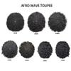 SINGA HAIR Afro Toupee for Black Men Human Hair Curly Full Poly Man Weave Hair Units for African American Mens Hairpiece Replacement System for Men #1 Jet Black-10mm Afro Curl 8X10 view 4