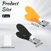 2 Pack Anti-Splash Slanted Nail Clippers, Wide Jaw Opening Angled Nail Clippers for Women and Men, Curve Ingrown Angled Toenail Clipper for Fingernail Ingrown Toenails Thick Nails (Orange & Black) view 2